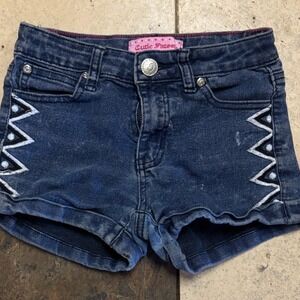Cutie Patootie Girls Blue Denim Embroidered Zigzag Shorts Size 10